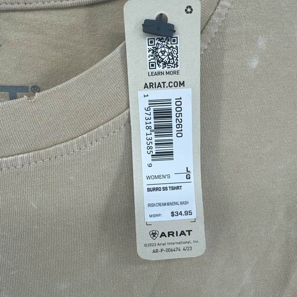 Ariat Women's NWT  Boyfriend Fit Tee L Burro Country Work Soft Comfy - Picture 3 of 9
